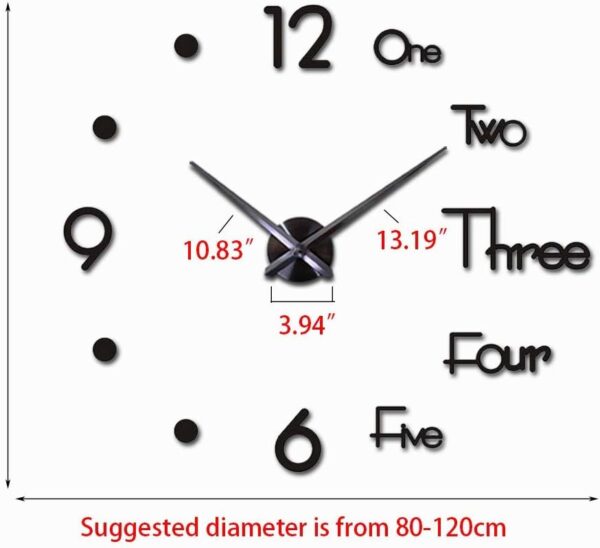 Frameless 3D Wall Clock - Image 3
