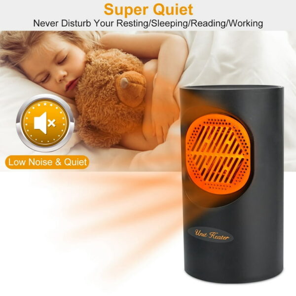 300W Portable Electric Heater Mini Heating Unit Fan Portable Floor Desktop Air Fan Heater - Image 3